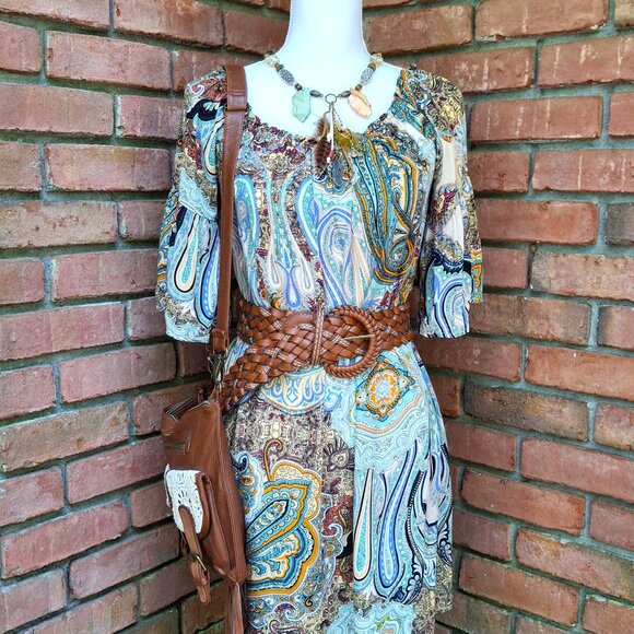 Umgee Brand Dress Paisley Print Size Medium - Picture 12 of 12
